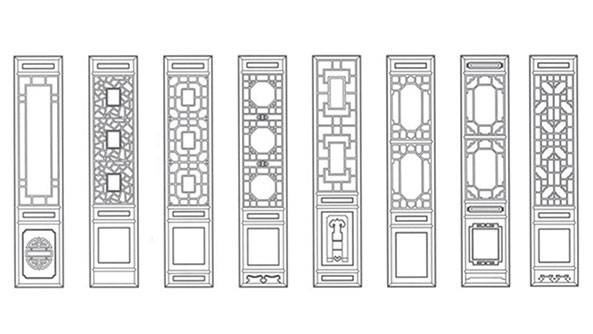 柳南喜迎门中式花格CAD设计图样式大全