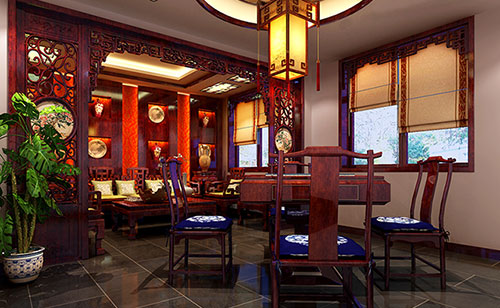 柳南古典中式风格茶楼包间设计装修效果图