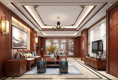 柳南小清新格调的现代简约别墅中式设计装修效果图